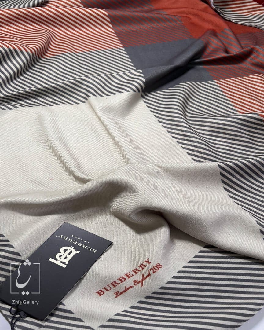 شال موهر طرح زیگزاگ چهارخانه کد 208 — تصویر ۳
