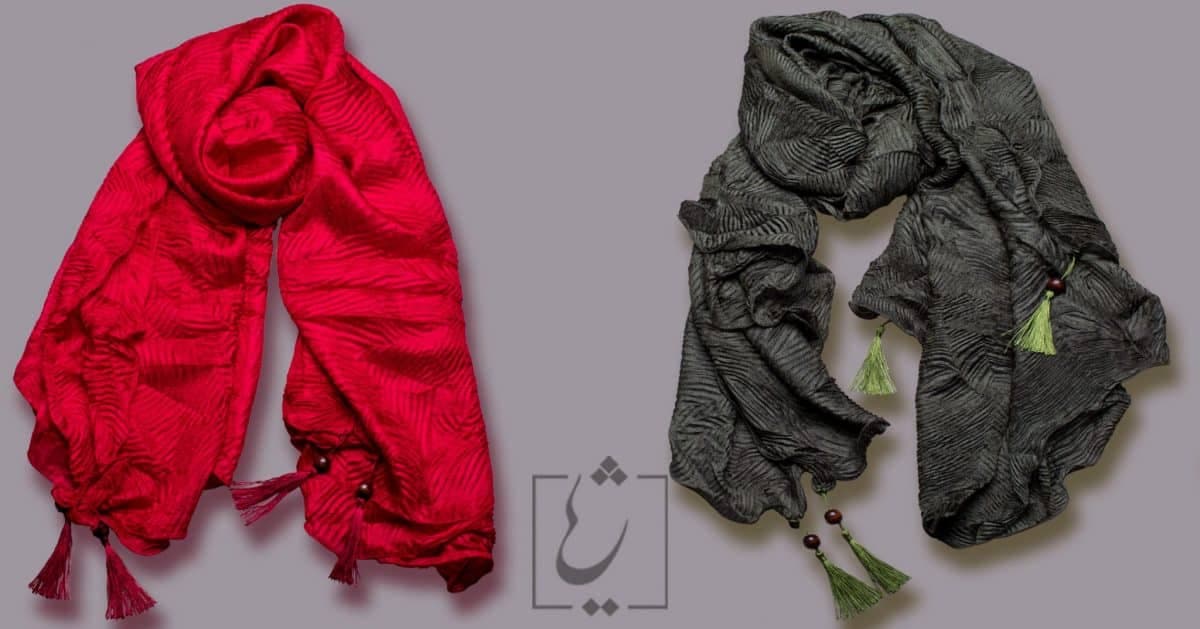 روسری نخ پلیسه قواره بزرگ کد 1031 — تصویر ۲