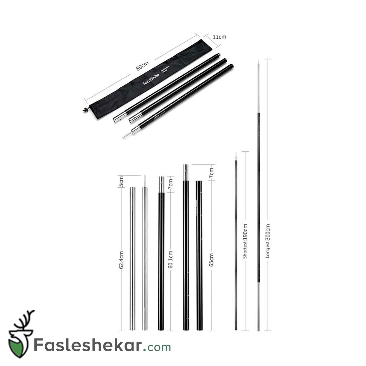 میله یدکی سایه بان نیچرهایک مدل TM-02 — تصویر ۲
