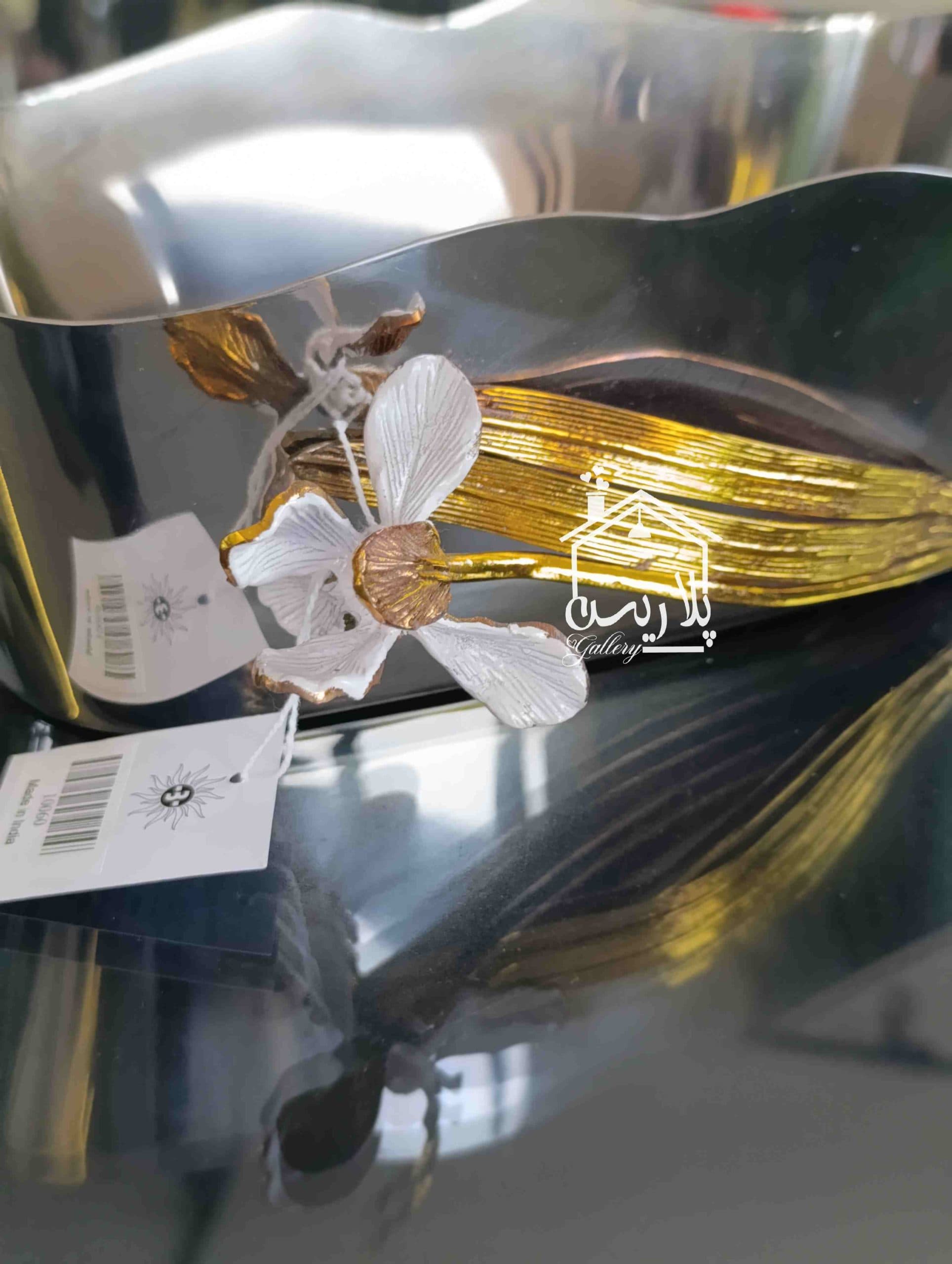 شکلات خوری/آجیلخوری قایقی استیل زنبق — تصویر ۳