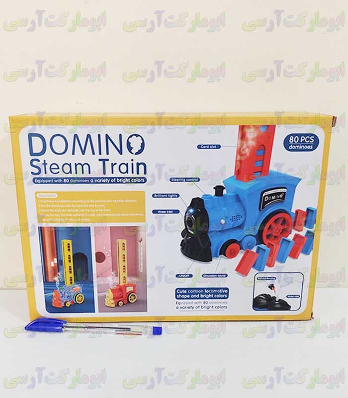 قطار دومینو چین دودزا حرکتی موزیکال باطری خور 80 قطعه دومینو — تصویر ۶