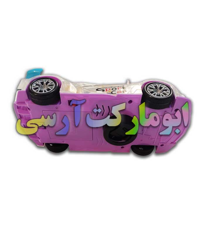 ماشین بوگاتی شیشه ای نشکن چرخ دنده ای موزیکال حرکتی باتری خور — تصویر ۳