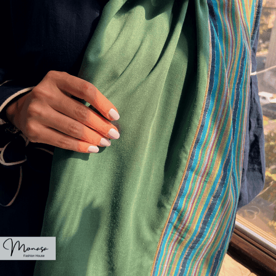 شال مزونی سبز برند موناسا مدل ۹۶ — تصویر ۵