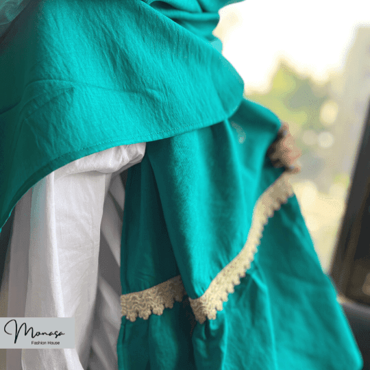 شال مزونی سبز برند موناسا مدل 84 — تصویر ۲