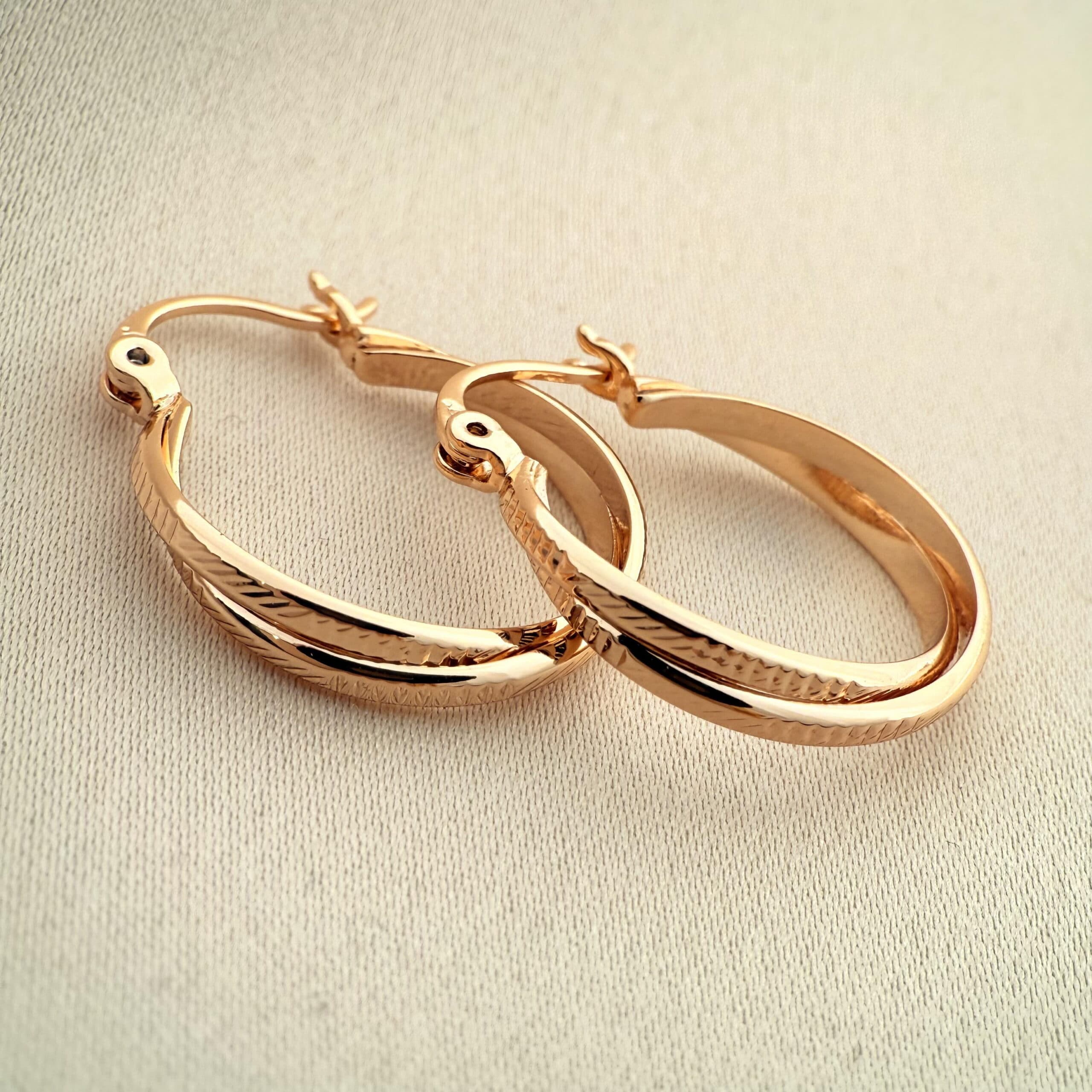 گوشواره دو لاین تراش ژوپینگ مدل X000965188 — تصویر ۴