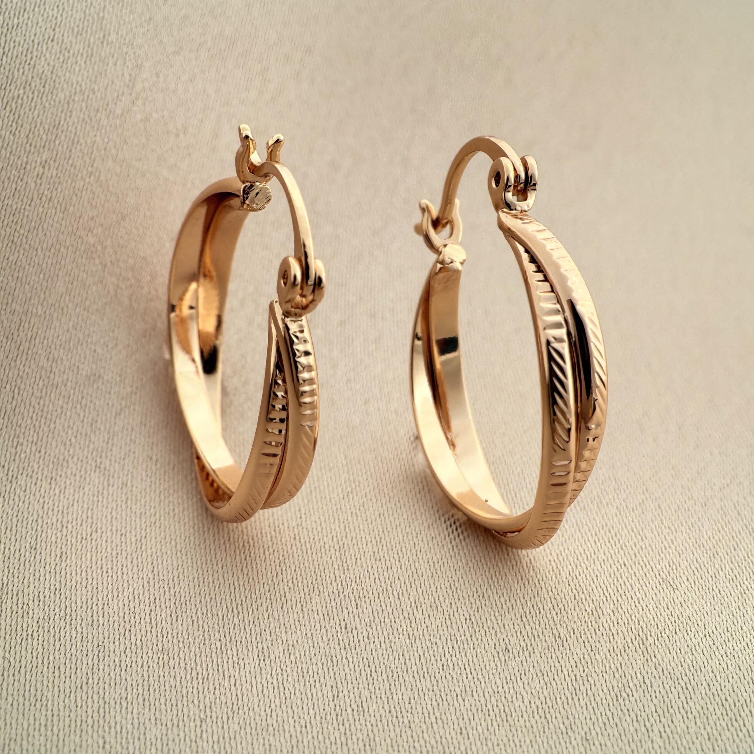گوشواره دو لاین تراش ژوپینگ مدل X000965188 — تصویر ۲
