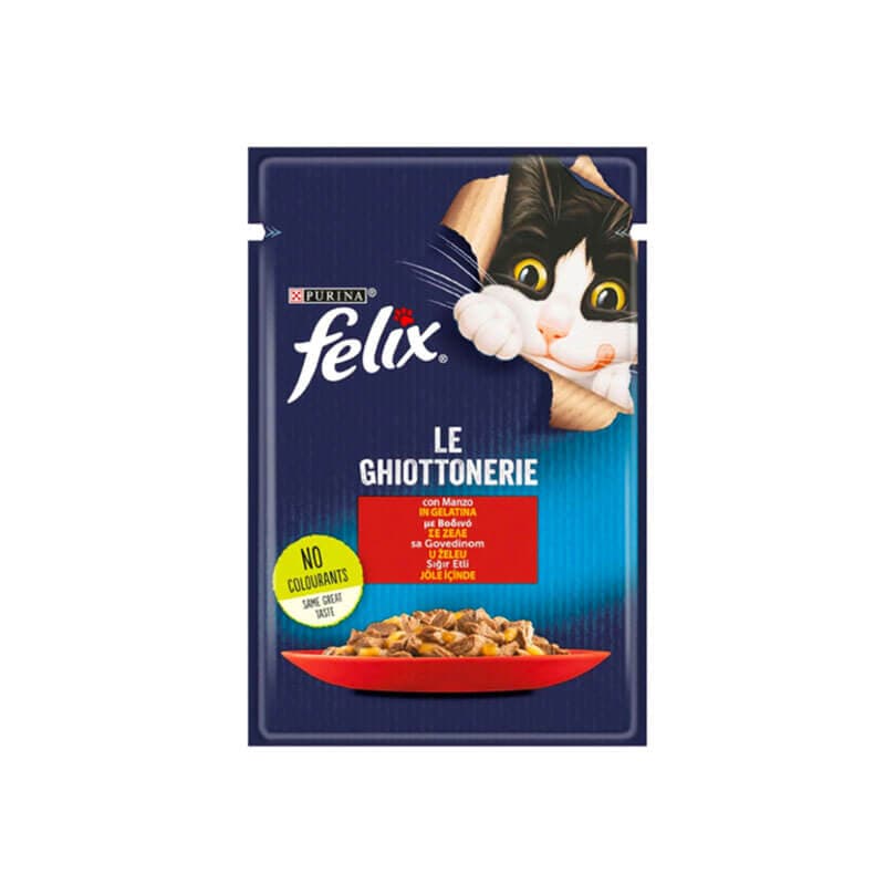 غذای پوچ گربه «فلیکس Felix» مدل گوشت گاو در ژله (85 گرم)