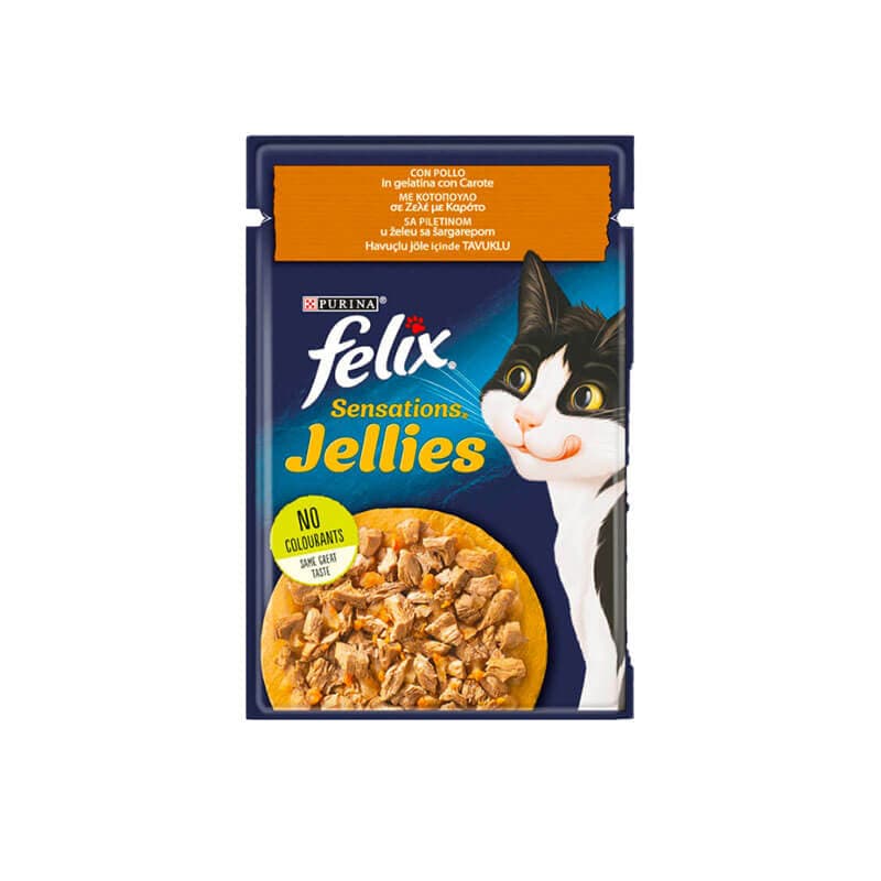 غذای پوچ گربه «فلیکس Felix» مدل مرغ و هویج (85 گرم)