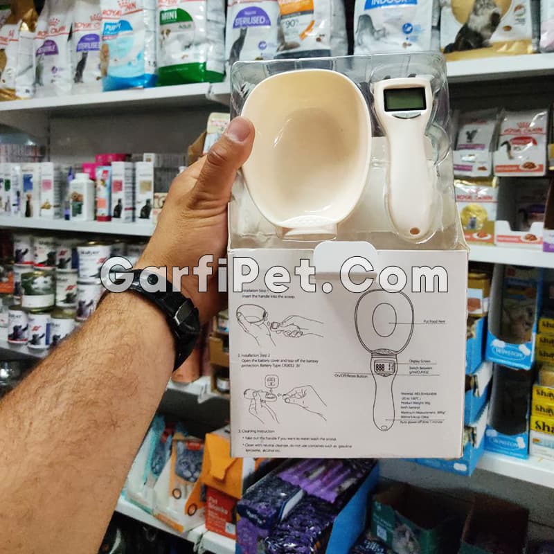 پیمانه ترازو دار دیجیتال غذای خشک حیوان خانگی (سگ، گربه، جوندگان و پرندگان) — تصویر ۳