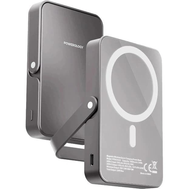 پاوربانک Powerology 10000mAh Magsafe Glass Surface — تصویر ۳