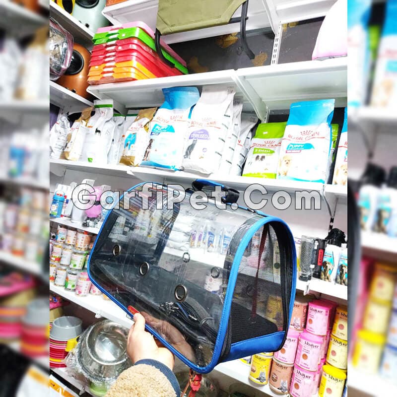 کوله حمل حیوان خانگی (سگ، گربه و جوندگان) «هپی پت» مدل تمام طلق لاکچری — تصویر ۷