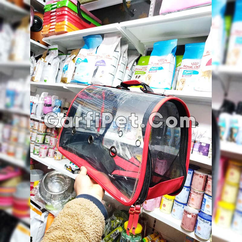 کوله حمل حیوان خانگی (سگ، گربه و جوندگان) «هپی پت» مدل تمام طلق لاکچری — تصویر ۶