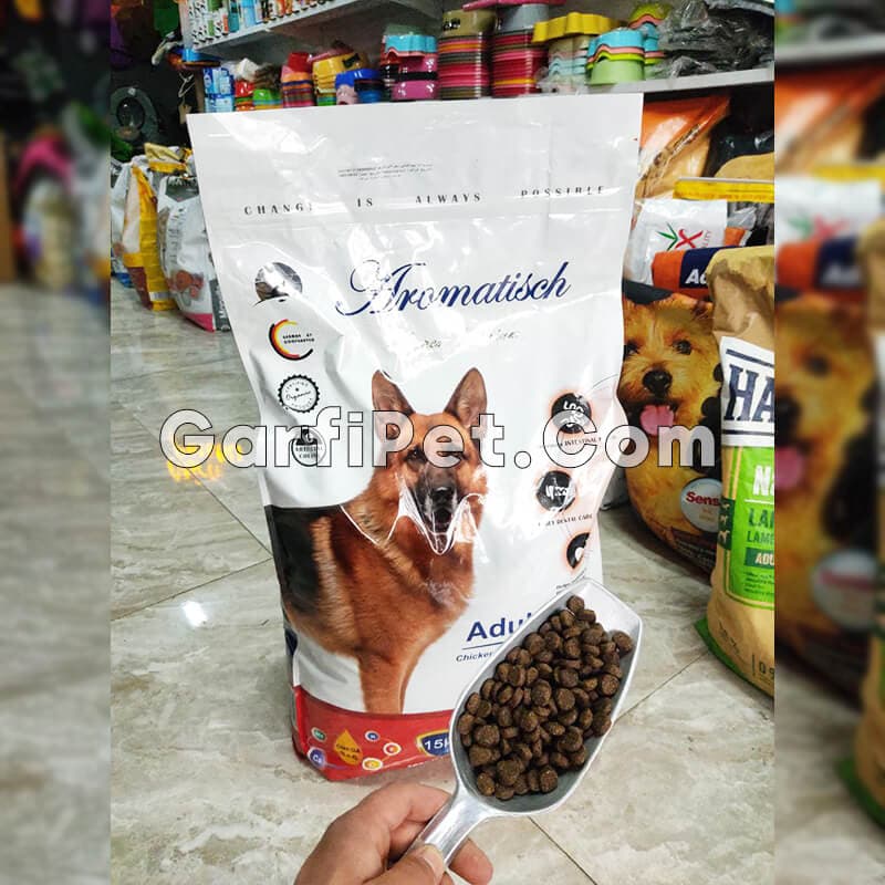 غذای خشک سگ بالغ نژاد بزرگ «آروماتیش» با طعم گوشت گاو (15 کیلوگرم) — تصویر ۲