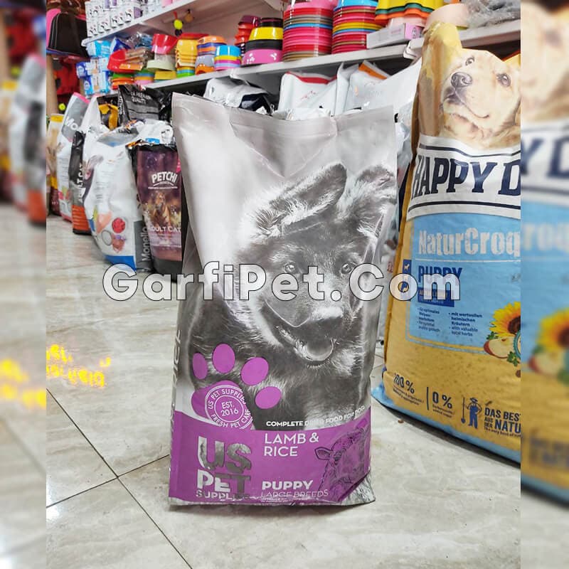 غذای خشک توله سگ «یو اس پت USPet» حاوی گوشت بره و برنج (6 کیلوگرم) — تصویر ۲