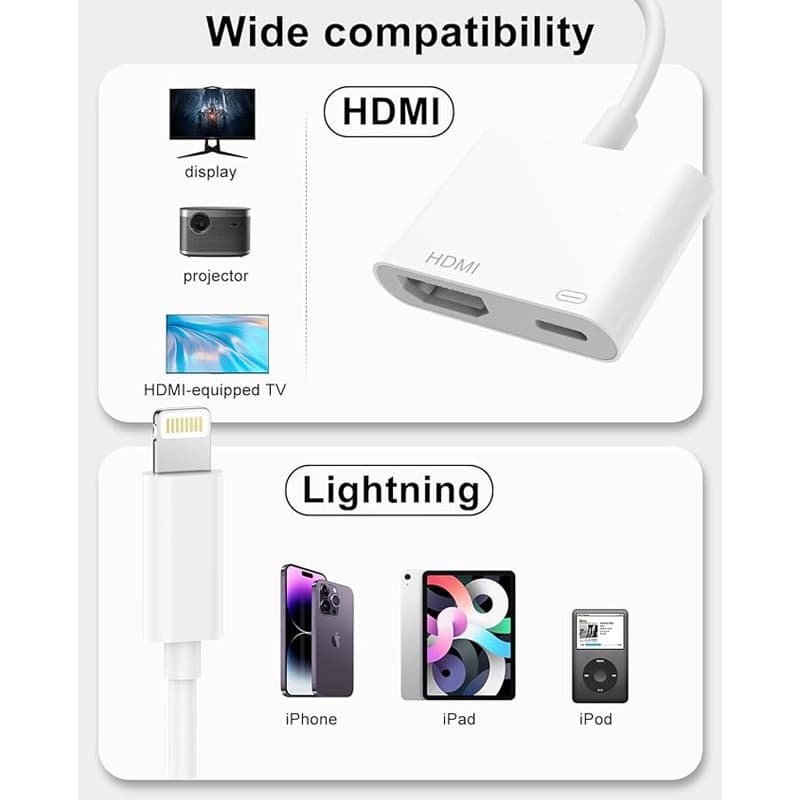 مبدل لایتنینگ به HDMI مدل Apple Lightning Digital AV Adapter (MD826) — تصویر ۵