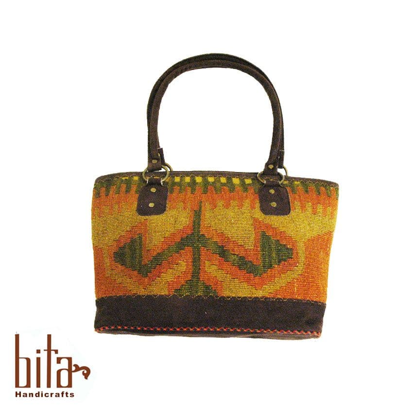 کیف گلیمی زنانه طرح تک گل