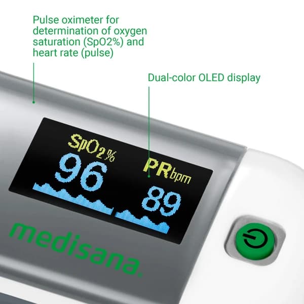 اکسیژن سنج انگشتی مدیسانا مدل PM 100 پالس اکسیمتر دیجیتال با نمایشگر OLED — تصویر ۸