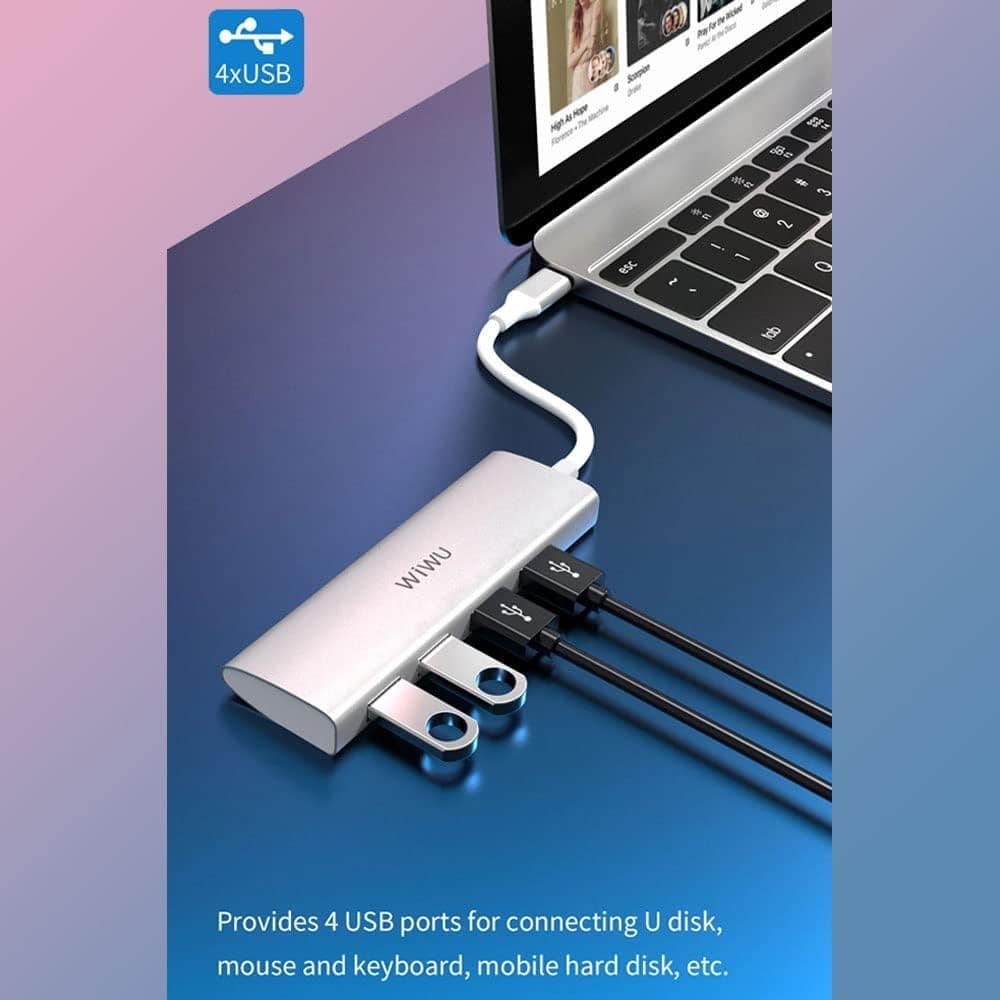 هاب 4 پورت USB-C برند WIWU مدل A440 — تصویر ۷