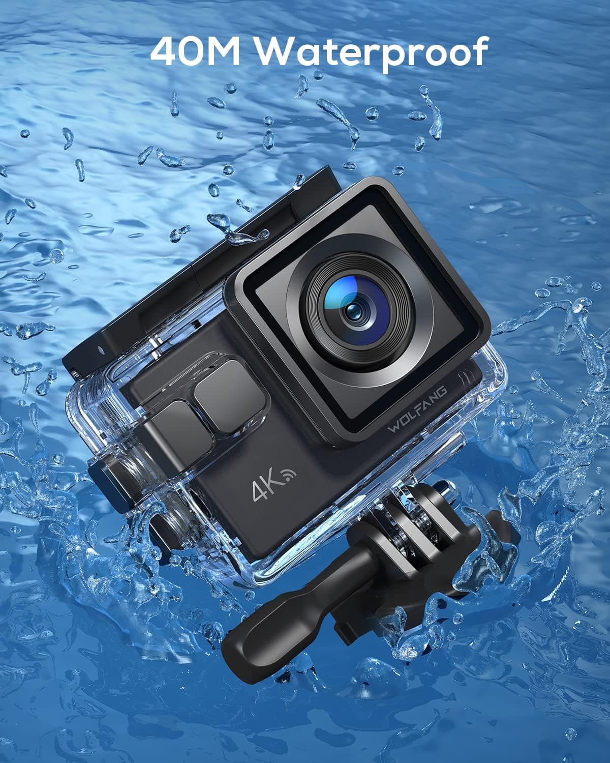 دوربین فیلمبرداری ورزشی اکشن 4K برند WOLFANG مدل GA100 — تصویر ۲