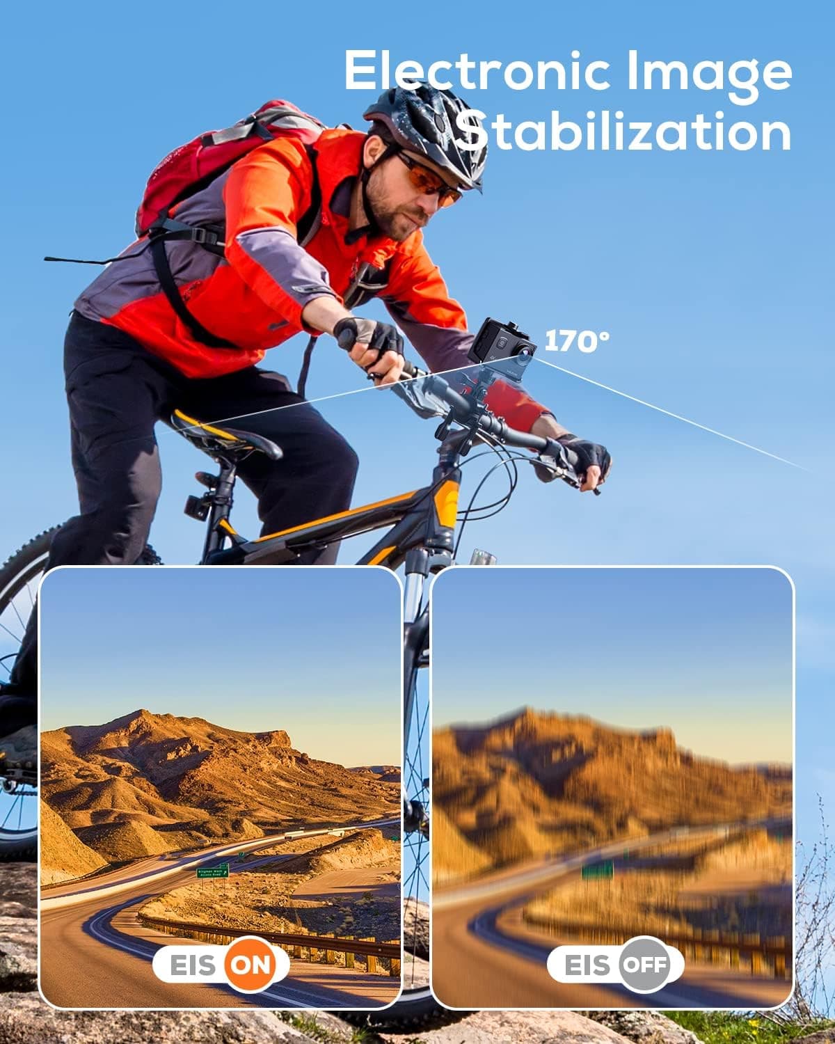 دوربین فیلمبرداری ورزشی اکشن 4K برند WOLFANG مدل GA100 — تصویر ۴
