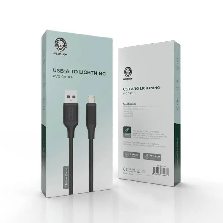 کابل USB-A به لایتنینگ 1 متر گرین Green USB-A to lightning cable