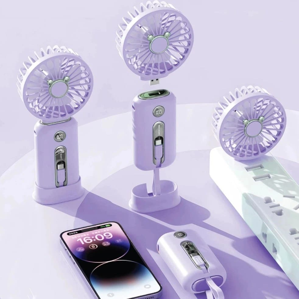 پنکه و پاوربانک قابل حمل ویندمیت گرین Green WindMate Portable PowerBank & Fan — تصویر ۳