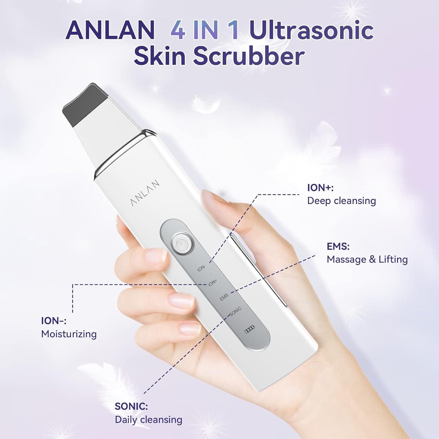 اسکرابر پوست صورت التراسونیک برند ANLAN مدل Mode-1 — تصویر ۵