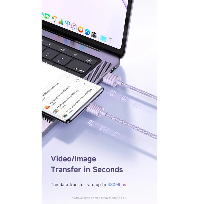 کابل USB به USB-C مک دودو مدل CA-3650 طول 1.2 متر — تصویر ۳