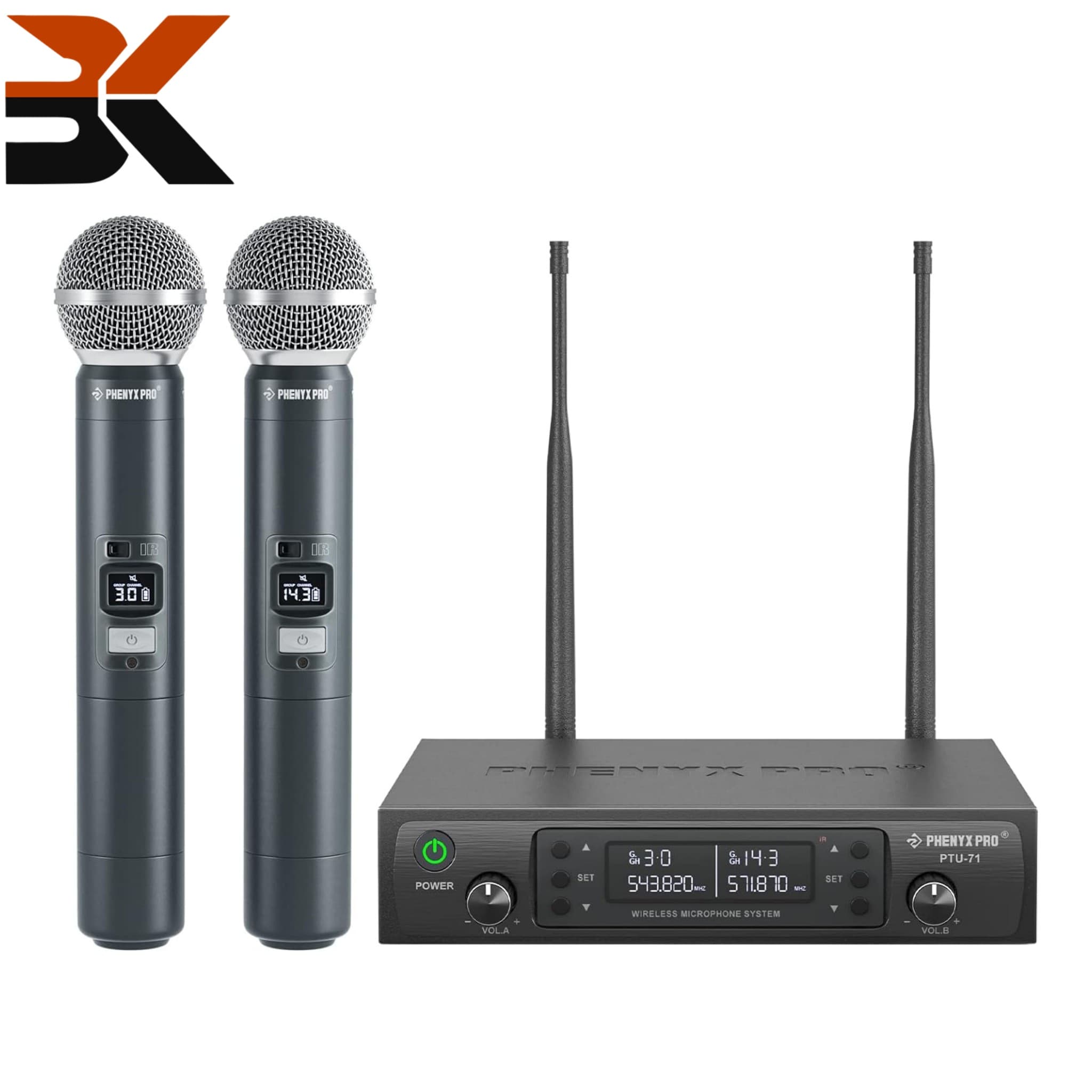 میکروفون بیسیم دوکاناله Phenyx Pro مدل PTU-71