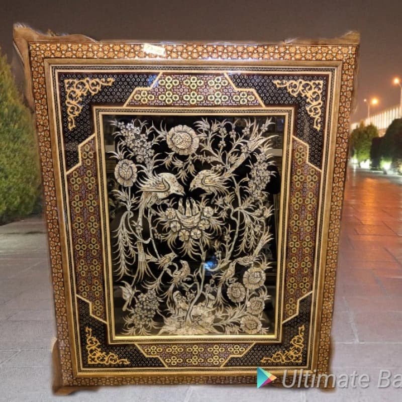تابلو قلمزنی خاتم صلیبی طرح شلوغ 60*50