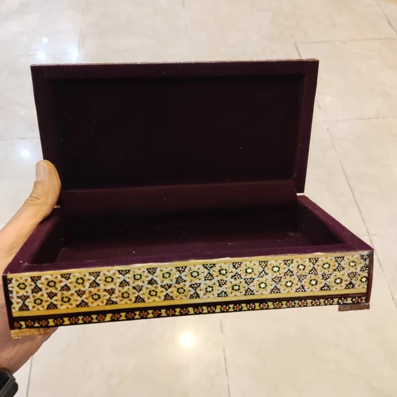 جعبه مینیاتور اسب و شکار و خاتم 11در21 — تصویر ۳