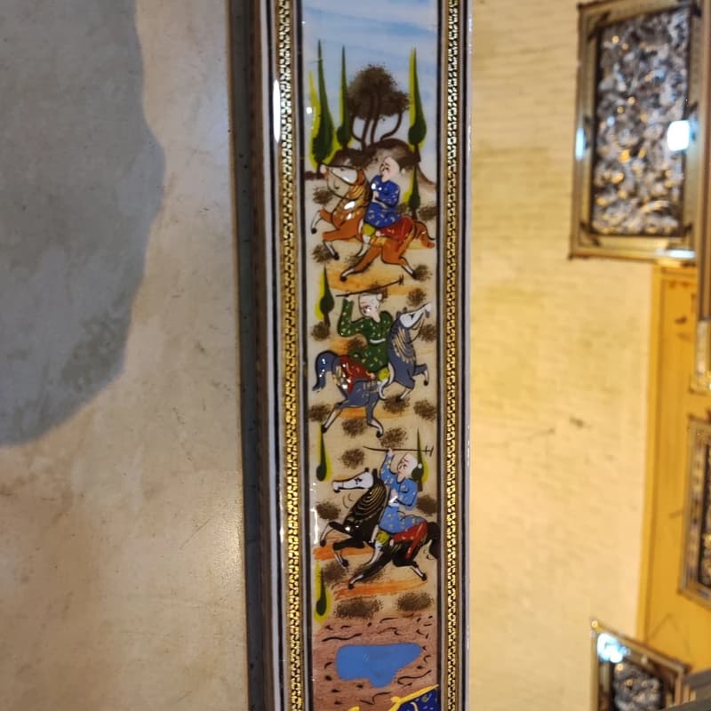 آینه مینیاتور طرح چوگان( شکارگاه)28 در 34 — تصویر ۲