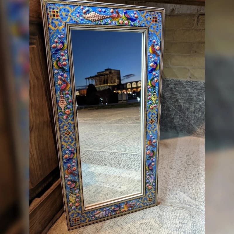 آینه قدی مینیاتور و دوتا حاشیه خاتم — تصویر ۳