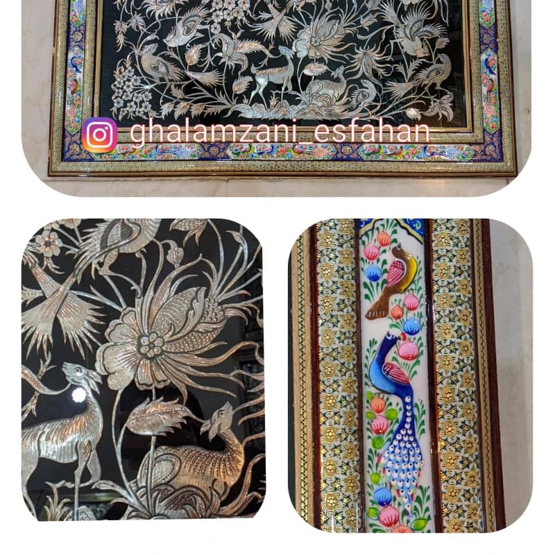 قاب خاتم و نقاشی مینیاتور برجسته ابعاد 100 در 60 — تصویر ۳