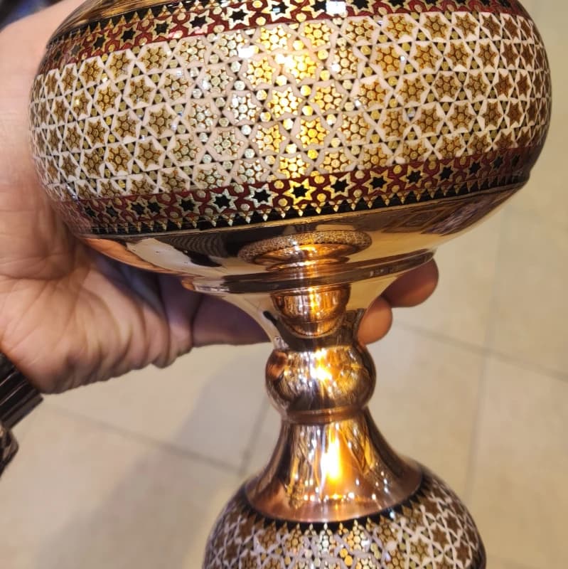 شکلات خوری مس و خاتم ارتفاع 28 — تصویر ۲