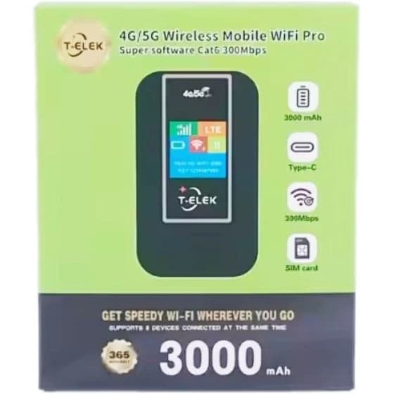 مودم 4G قابل حمل T-ELEK با باتری 3000mAh — تصویر ۳