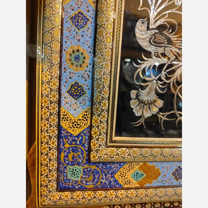 قاب قلمزنی مینیاتور تذهیب و خاتم 90*70 — تصویر ۳