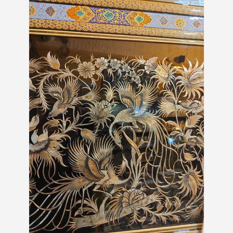 قاب قلمزنی مینیاتور تذهیب و خاتم 90*70 — تصویر ۲