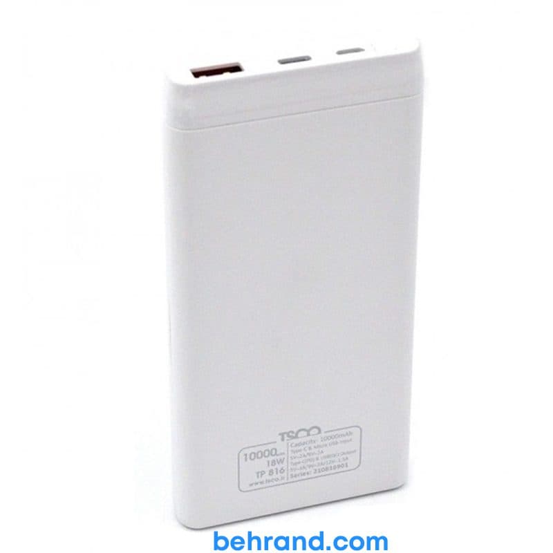 پاوربانک تسکو مدل TP 816 10000mAh (اصل) — تصویر ۲