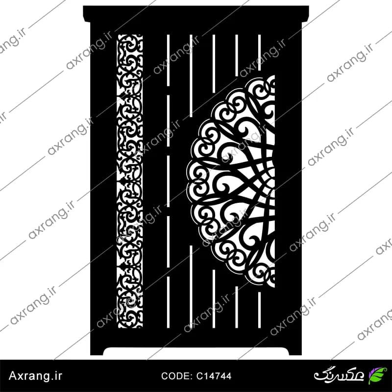 طرح لیزر و CNC درب فلزی - کد C14744