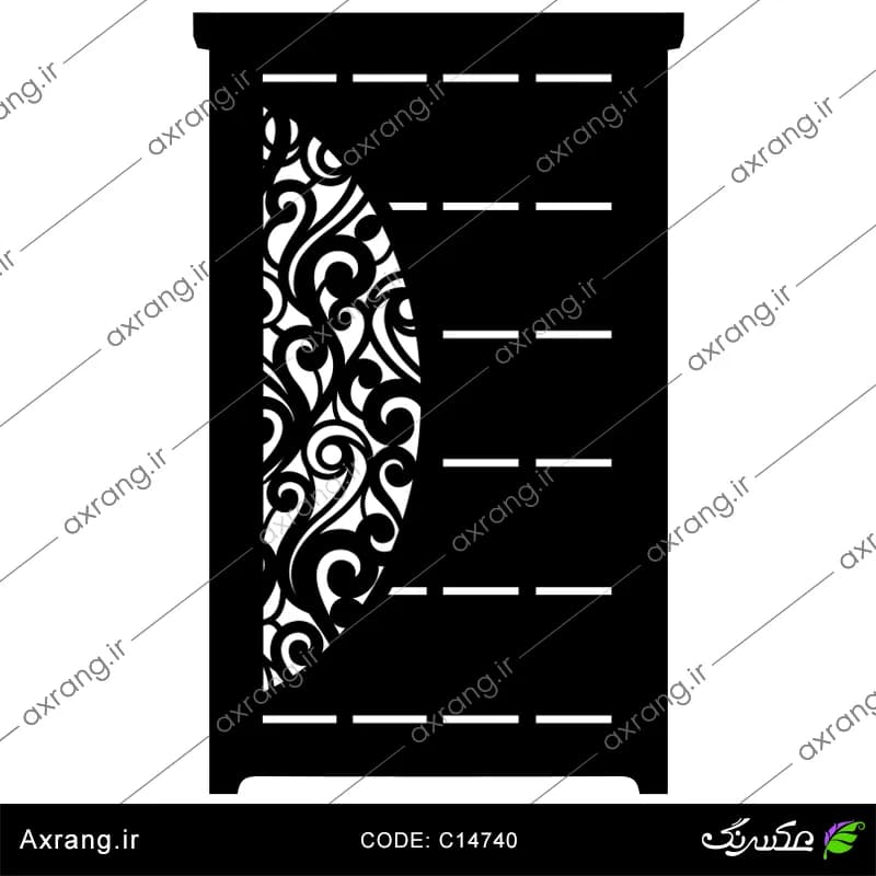 طرح لیزر و CNC درب فلزی - کد C14740