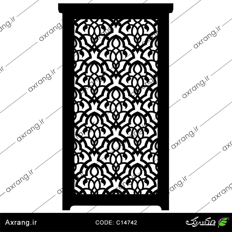 طرح لیزر و CNC درب فلزی - کد C14742