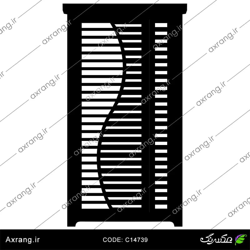 طرح لیزر و CNC درب فلزی - کد C14739
