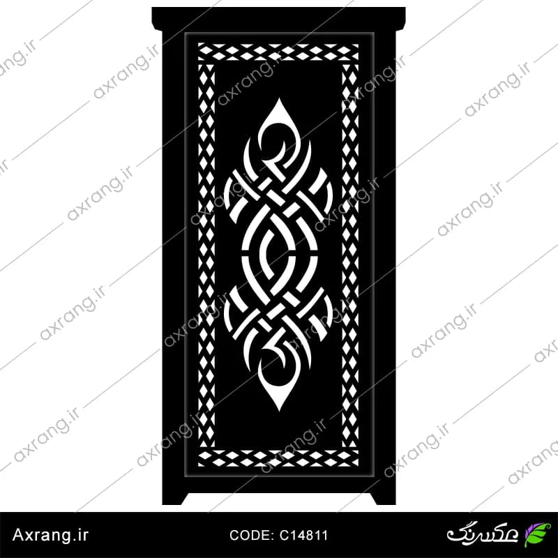 طرح لیزر و CNC درب فلزی - کد C14811