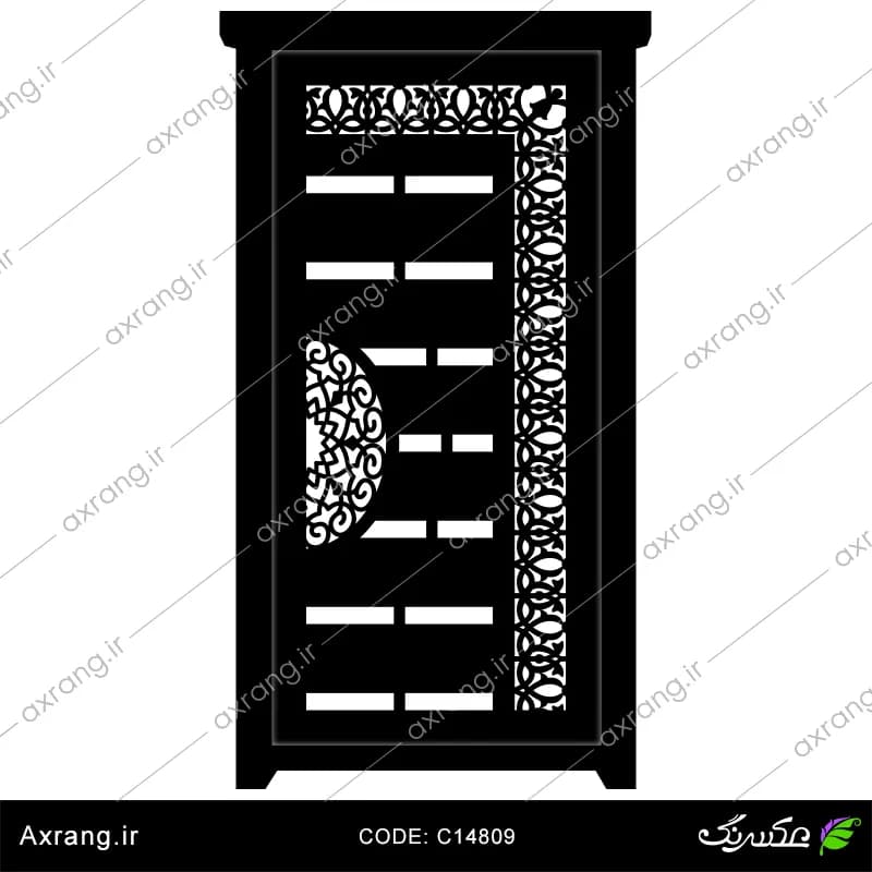 طرح لیزر و CNC درب فلزی - کد C14809