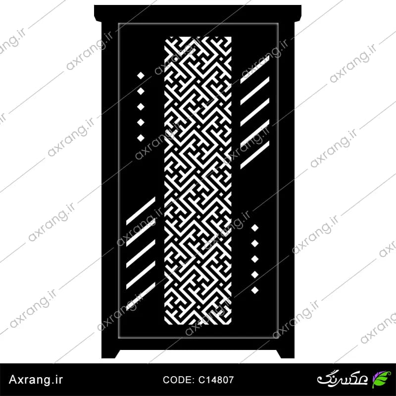 طرح لیزر و CNC درب فلزی - کد C14807