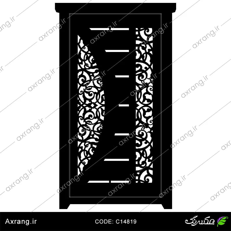 طرح لیزر و CNC درب فلزی - کد C14819