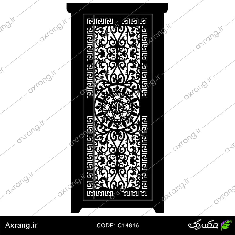 طرح لیزر و CNC درب فلزی - کد C14816