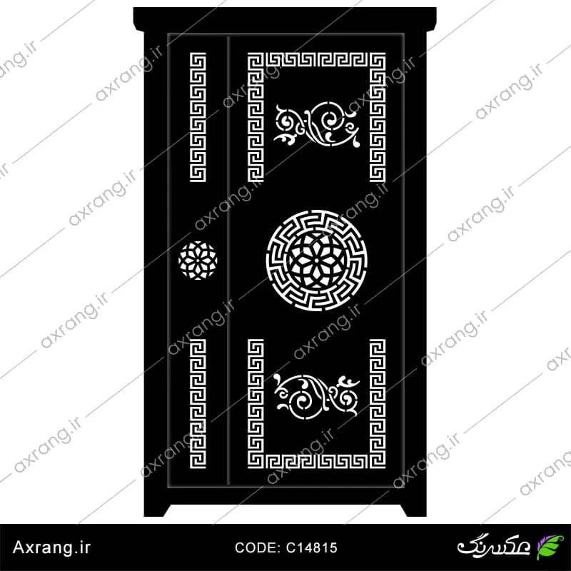 طرح لیزر و CNC درب فلزی - کد C14815