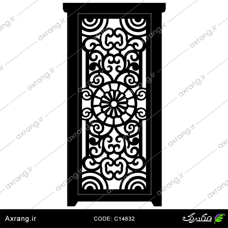 طرح لیزر و CNC درب فلزی - کد C14832